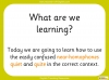 Quite and Quiet - Year 2 Teaching Resources (slide 2/14)